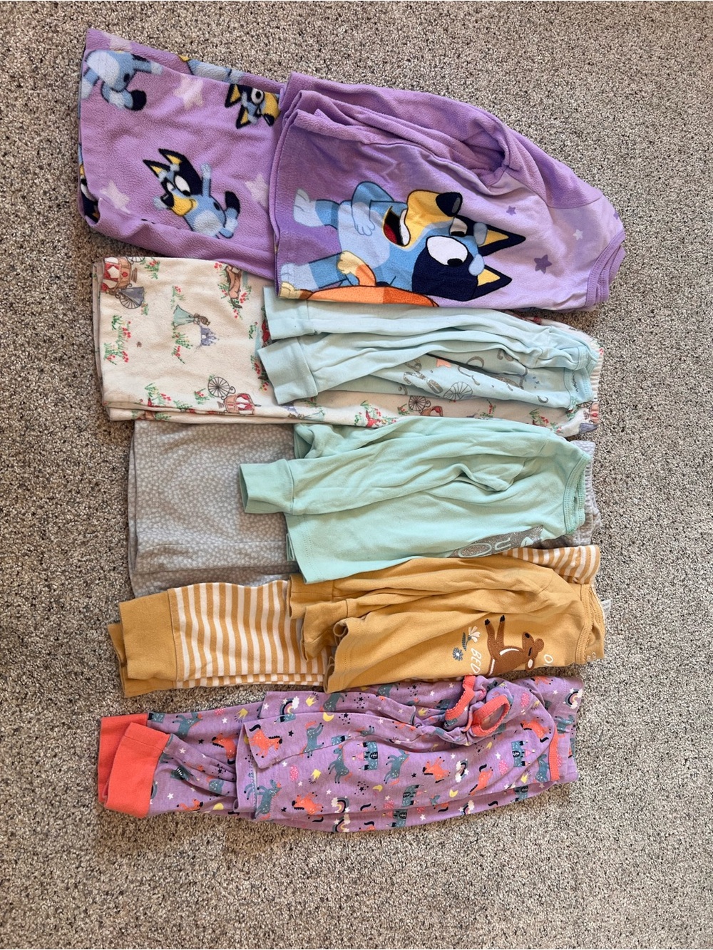 Lot of 5 Girls 4T Pajama Sets